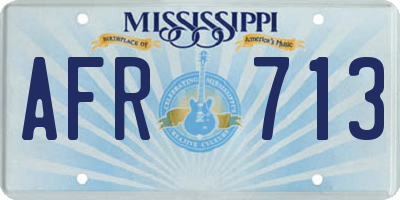 MS license plate AFR713
