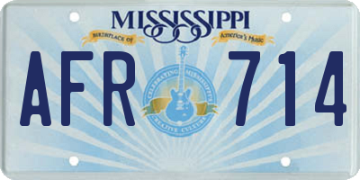 MS license plate AFR714