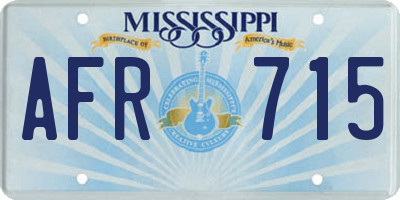 MS license plate AFR715