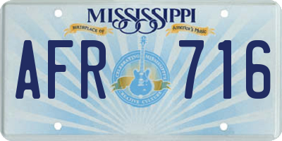 MS license plate AFR716
