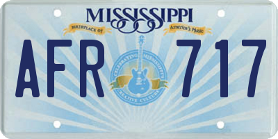 MS license plate AFR717