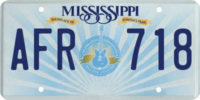 MS license plate AFR718