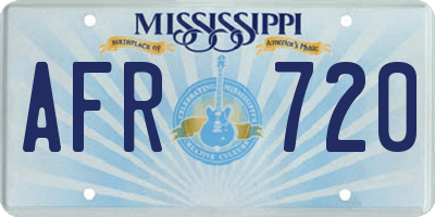 MS license plate AFR720