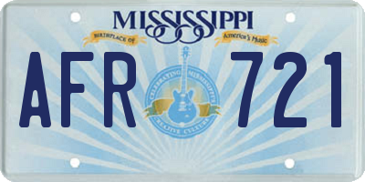 MS license plate AFR721