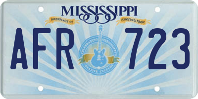 MS license plate AFR723