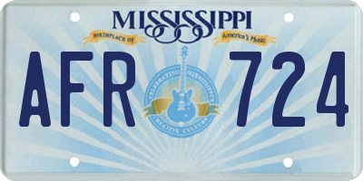 MS license plate AFR724