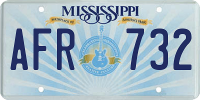 MS license plate AFR732