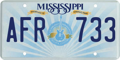 MS license plate AFR733
