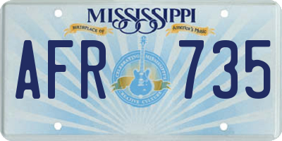 MS license plate AFR735