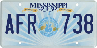 MS license plate AFR738