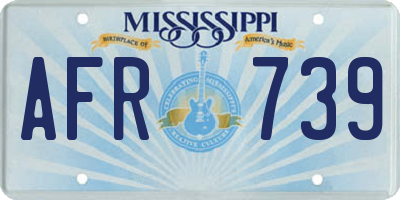 MS license plate AFR739