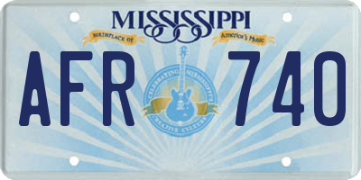MS license plate AFR740
