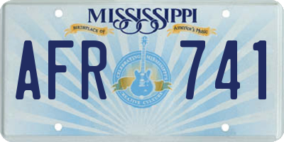 MS license plate AFR741