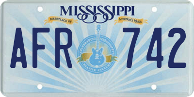 MS license plate AFR742