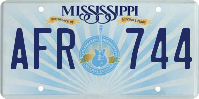 MS license plate AFR744