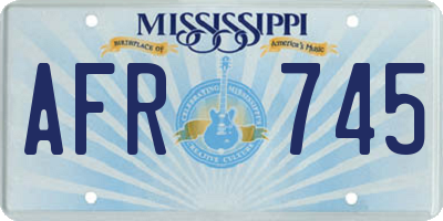 MS license plate AFR745