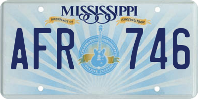 MS license plate AFR746