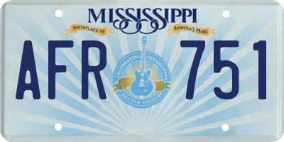 MS license plate AFR751