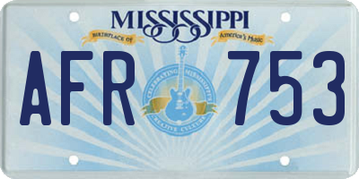MS license plate AFR753