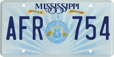 MS license plate AFR754
