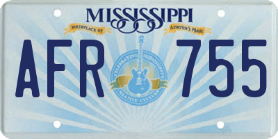 MS license plate AFR755