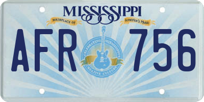 MS license plate AFR756