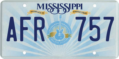MS license plate AFR757