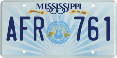 MS license plate AFR761