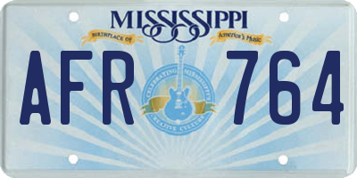 MS license plate AFR764