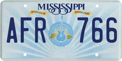 MS license plate AFR766