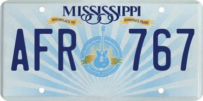MS license plate AFR767