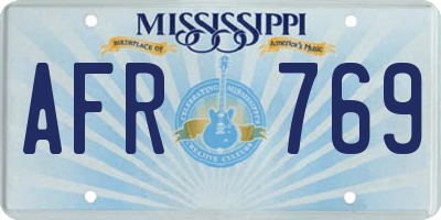 MS license plate AFR769