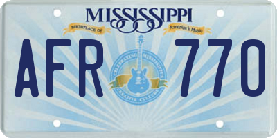 MS license plate AFR770