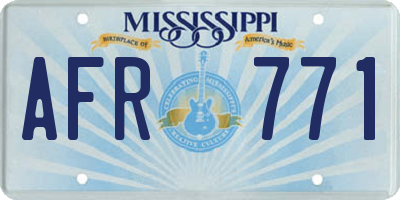 MS license plate AFR771