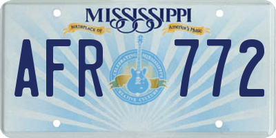 MS license plate AFR772