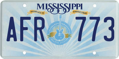 MS license plate AFR773