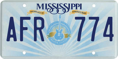 MS license plate AFR774
