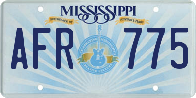 MS license plate AFR775