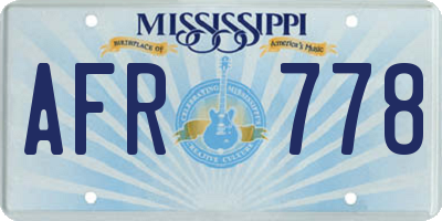 MS license plate AFR778