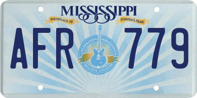 MS license plate AFR779