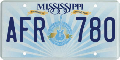 MS license plate AFR780