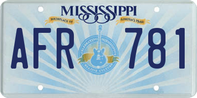 MS license plate AFR781