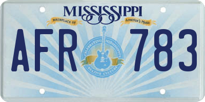 MS license plate AFR783