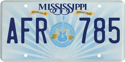 MS license plate AFR785