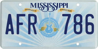MS license plate AFR786