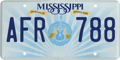 MS license plate AFR788