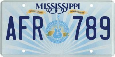 MS license plate AFR789
