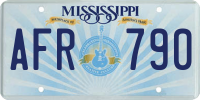 MS license plate AFR790