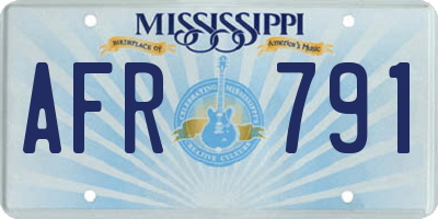 MS license plate AFR791