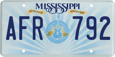 MS license plate AFR792